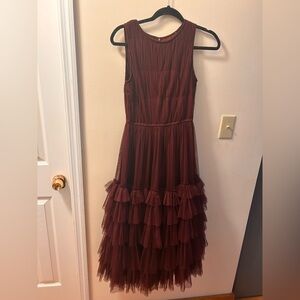 Elegant plum Sleeveless Dress